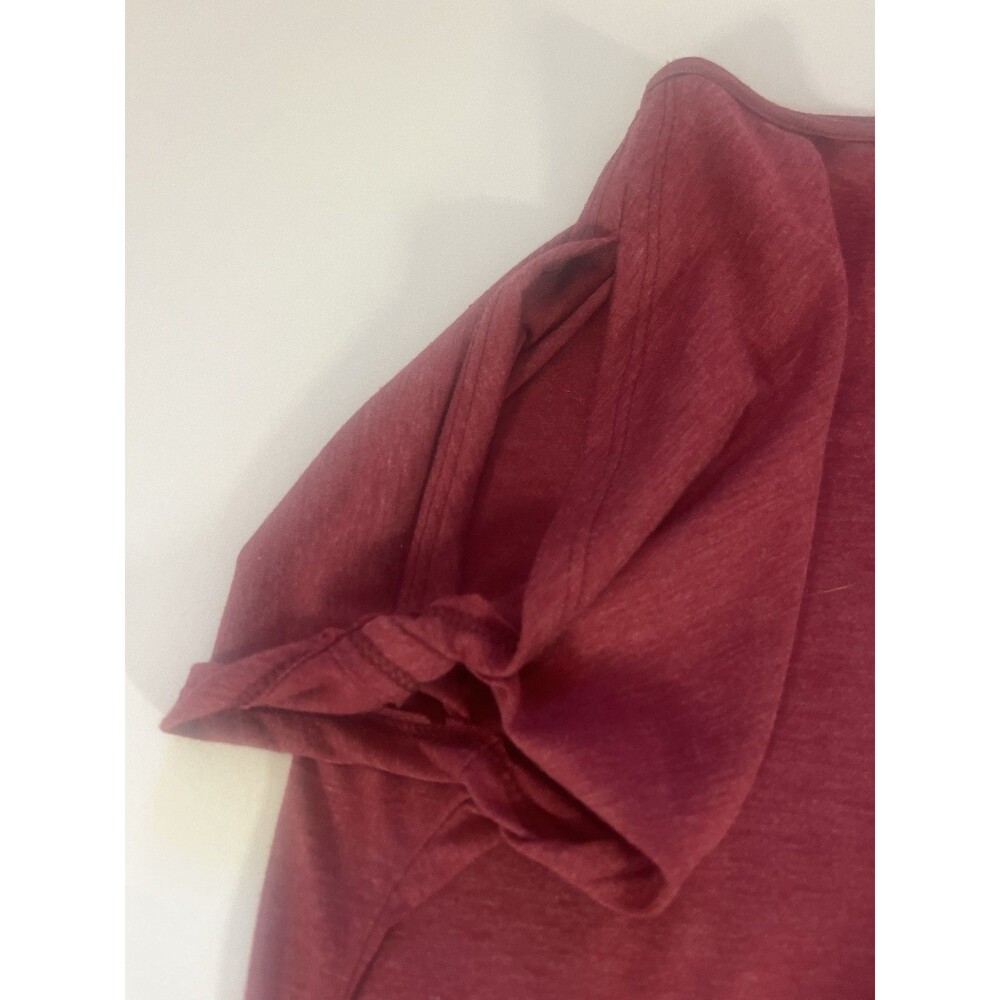 Colette Burgundy Cold Shoulder Top XS | Soft Stretch Knit Blouse - Picture 3 of 7